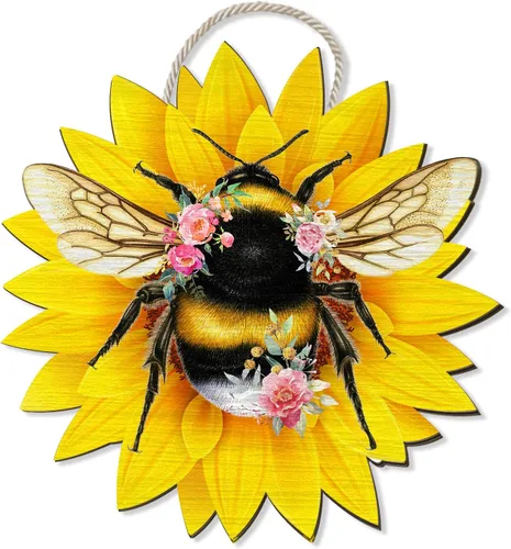 Miniatura 13 de Artsy Woodsy Decoración de pared personalizada de placa de madera de abeja de miel, regalos para apicultores - Decoración para amantes de las abejas