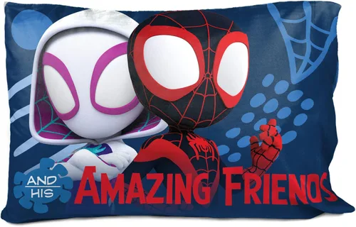 Miniatura 2 de Jay Franco Marvel Spidey and His Amazing Friends Team Spidey 1 funda de almohada reversible individual – Ropa de cama súper suave de doble cara