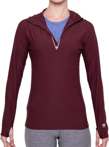 Miniatura 3 de MERIWOOL Sudadera con capucha para mujer, ligera, de lana merina, manga larga, térmica