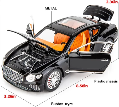 Miniatura 2 de WAKAKAC Compatible con Bentley Continental GT modelo 1/24, auto de juguete de aleación fundido a presión, vehículos coleccionables de juguete