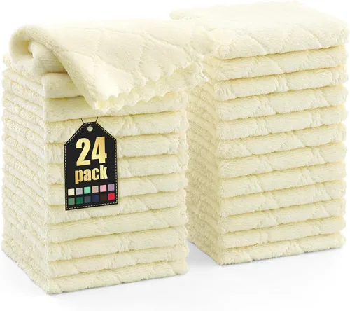 Miniatura 86 de Homaxy - Paquete de 12 trapos de cocina (10 x 10 pulgadas, morado), de terciopelo coral, supersuaves y absorbentes, de secado rápido, paño