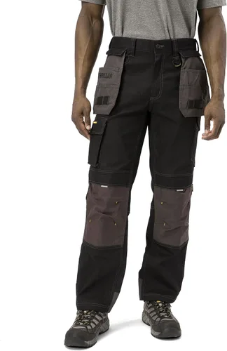 CAT H2O Defender - Pantalones de trabajo resistentes al agua para hombre con rodillas reforzadas, bolsillo tipo cargo con fuelle y bolsas para