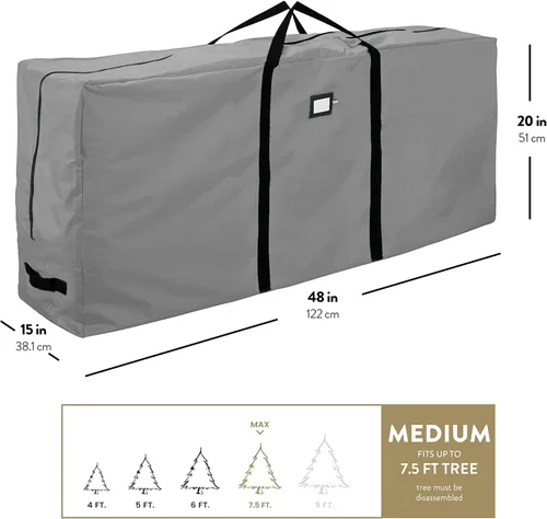 Miniatura 6 de Bolsa de alta calidad para guardar el árbol de Navidad, para árboles artificiales desarmados de hasta 7.5 pies de alto, tiene asas duraderas y un