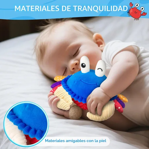 Miniatura 5 de Juguetes para bebés de 12 a 18 meses, juguete de peluche musical de cangrejo que gatea - 40 canciones y función de grabación, juguete de tiempo