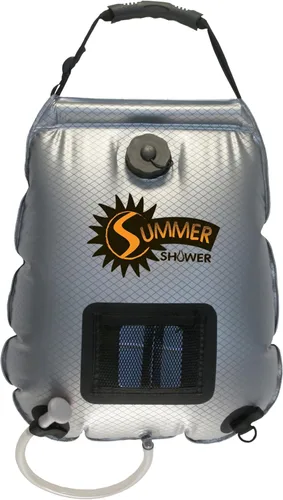 Advanced Elements - Ducha de verano/Ducha solar - Capacidad diferente - Cabezal de ducha - Espejo reflectante - Válvula de llenado - Negro o plateado