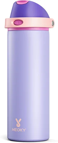 Miniatura 40 de Botella de agua aislada de 40 onzas con popote, botella de agua de metal de acero inoxidable con tapa 2 en 1, a prueba de fugas, fría durante 24