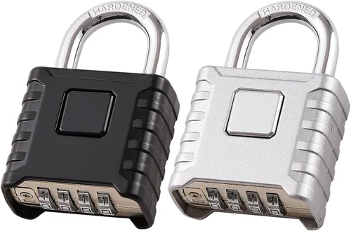 Miniatura 20 de 1 cerradura de combinación de 4 dígitos resistente, desbloqueo con un toque, función antierror, candado grande impermeable de alta seguridad