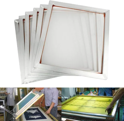 INTSUPERMAI Marco de pantalla de seda de aluminio de 18 pulgadas x 20 pulgadas con marco de impresión de pantalla de seda preestirado blanco de