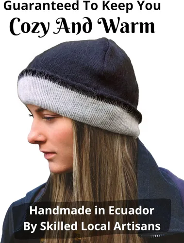 Miniatura 7 de DAVLINA, Reversible 2 in 1 Alpaca Wool Brushed Beanie. Soft and Warm and Unique