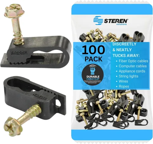 Miniatura 9 de STEREN Clips para Cable Coaxial - Soporte para Cables - Clips de Alambre - Clips de Revestimiento para Colgar - Soporte de Cable para Escritorio