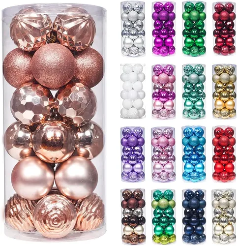 Miniatura 35 de XmasExp - Juego de 24 adornos de bola de Navidad mini irrompibles, adornos para árbol de Navidad, bolas de árbol de Navidad de 30 mm/1.18 pulgadas