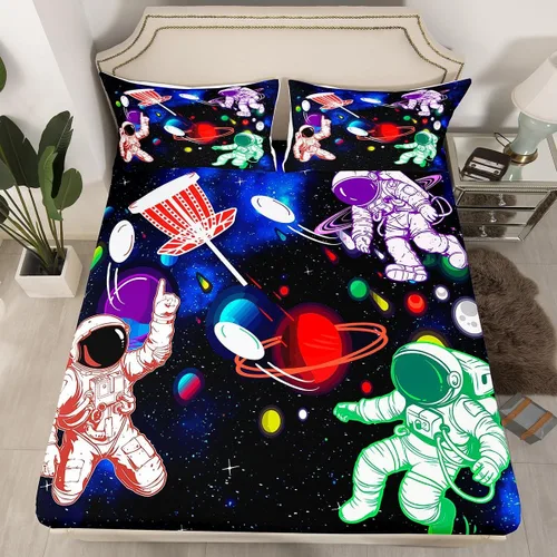 Miniatura 11 de Manfei Sábana bajera ajustable musical tamaño individual, juego de ropa de cama con estampado de notas musicales retro para niños y niñas, Marrón