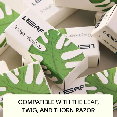 Miniatura 2 de Leaf Shave Hojas de afeitar de seguridad de un solo filo, repuestos de acero inoxidable recubiertos de platino compatibles con maquinilla de afeitar