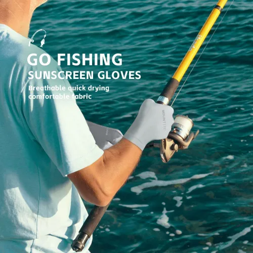Miniatura 3 de Guantes unisex con protección UV sin dedos, UPF 50+, guantes de sol de verano para pesca al aire libre, ciclismo, senderismo, conducción, kayak