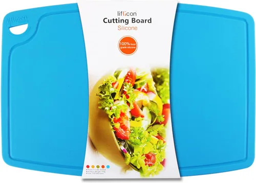 Miniatura 15 de Liflicon Tablas de corte de silicona gruesas para cocina, juego de tablas de cortar/esteras de silicona de 2 piezas extra grandes 37 cm x 26.5 cm