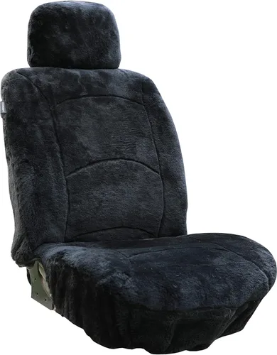 Miniatura 9 de Funda de asiento de piel de oveja auténtica, funda de asiento de piel de cordero para invierno, funda de asiento de automóvil, piel de oveja de Gris