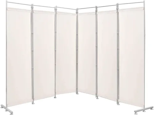 Miniatura 10 de Nightcore Divisor de habitación de 6 pies, divisor de pared plegable de 6 paneles, partición independiente con almohadillas ajustables