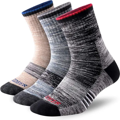 FEIDEER Calcetines de senderismo para hombre, calcetines absorbentes de un cuarto de tripulación para hombre, deportes al aire libre, 345, tamaño