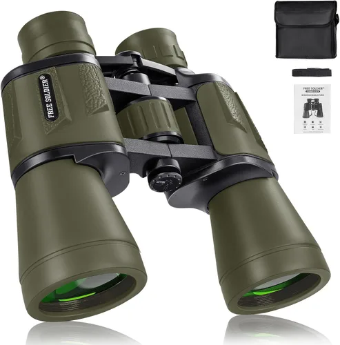 Miniatura 10 de Prismáticos de 20 x 50 de alta potencia para observación de aves con ocular grande de 28 mm, prismáticos impermeables para caza, senderismo, Negro