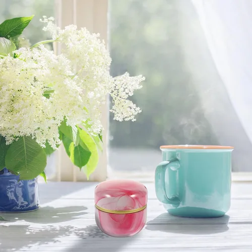 Miniatura 2 de Luxshiny Bote de té de hojas sueltas de estilo japonés portátil para almacenamiento de té, tarro de hojalata redondo decorativo para alimentos secos