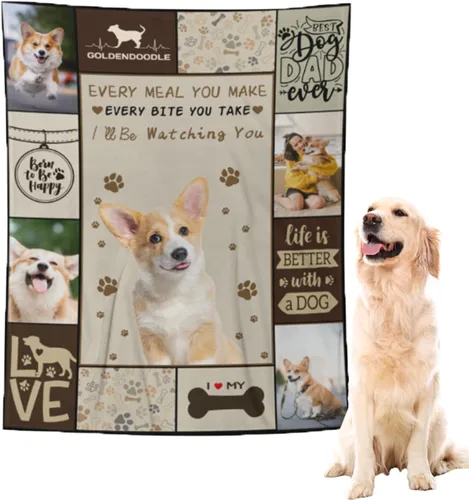 Miniatura 10 de Manta personalizada para perros con nombre – Manta personalizada para perros grandes, medianos y pequeños, manta suave y acogedora, regalo