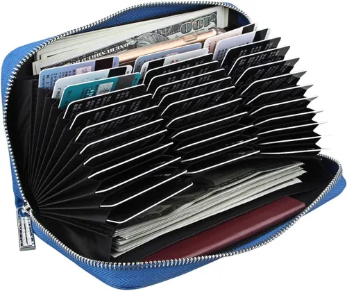 Miniatura 2 de Easyoulife Cartera de cuero genuino para mujer con tarjetero RFID seguro 36 ranuras
