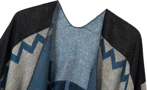 Miniatura 37 de Chales cálidos para mujer, cárdigan con frente abierto, estilo vintage, poncho