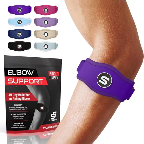 Miniatura 10 de Sleeve Stars - Codera de tenis para hombres y mujeres, codera para tendinitis, codo de tenis, codo de golfista, soporte de contrafuerza para alivio
