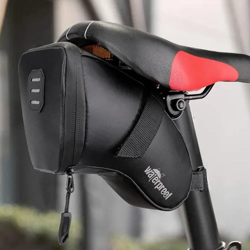Miniatura 7 de WOTOW Kits de reparación de neumáticos de bicicleta, bolsa impermeable para sillín de bicicleta y mini bomba de 120 psi, palanca multifuncional