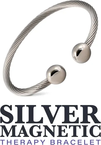 Miniatura 5 de Pulsera magnética de terapia de acero inoxidable retorcida imanes de alta potencia, para hombres y mujeres, brazalete ajustable