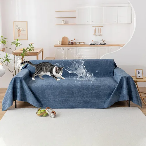 Miniatura 20 de VClife Funda de sofá bohemia para perro, funda de tela de algodón de felpilla lavable para sofás y sofá, protector de muebles de mascotas con borla