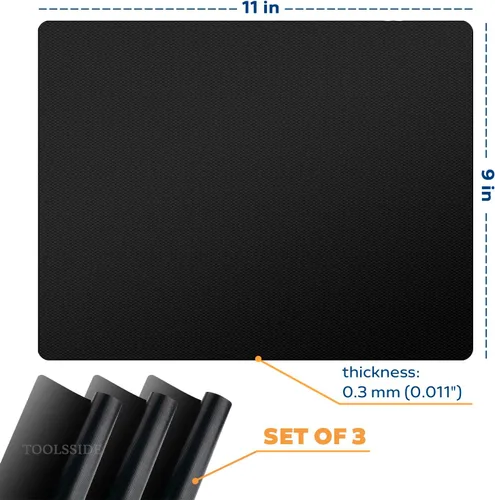 Miniatura 3 de Revestimiento antiadherente para horno tostador, paquete de 3 forros de horno de 11 x 9 pulgadas para la parte inferior del horno, gran alfombrilla