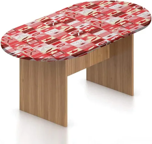 Miniatura 20 de XISUNYA Mantel ovalado ajustable de poliéster elástico para Navidad, mantel ajustable con estampado de villancicos nevados, se adapta a mesas