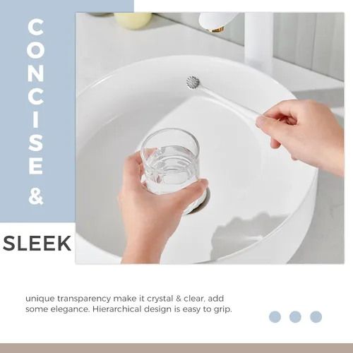 Miniatura 8 de Taza de vidrio para baño, soporte transparente para cepillos de dientes y pasta de dientes, vaso para enjuague bucal