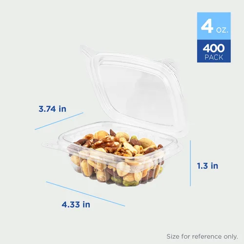 Miniatura 5 de Karat Recipientes Deli Transparentes de Concha de Almeja de PET de 4 onzas - Resistentes a Fugas, Sellado Fácil para Frescura, Ideales