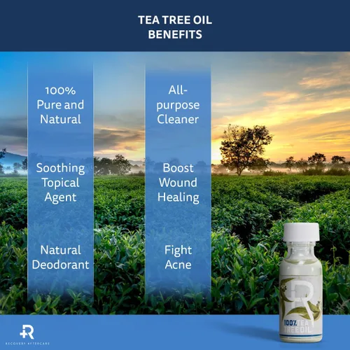 Miniatura 6 de Recovery Aftercare Aceite de árbol de té para la piel, orgánico, natural, calmante tópico para el cuerpo, producto de cuidado posterior, botella