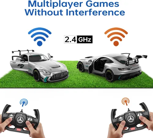 Miniatura 7 de RASTAR 1/14 RC Car Mercedes AMG GT2 Coche de juguete Mercedes Coche de control remoto para niños, 2.4GHz Silver Model Car