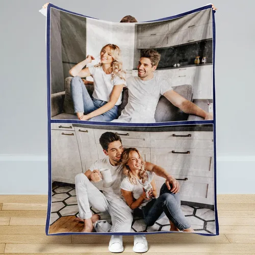 Miniatura 10 de Manta personalizada con imagen, manta personalizada, regalos para cumpleaños, Navidad, boda, manta de fotos personalizada, regalos de pareja para 8
