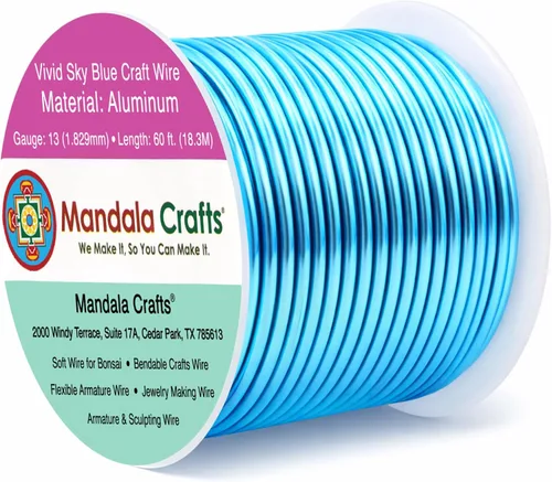 Miniatura 8 de Mandala Crafts - Alambre de aluminio anodizado de 8 calibre para hacer joyas - 9.75 m de alambre flexible negro colorido - Flexible para bonsái