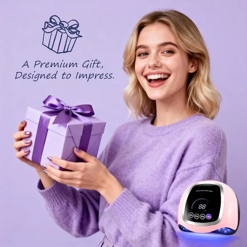 Miniatura 8 de Gugusure Lámpara de uñas LED UV, secador de uñas mejorado de 180 W para esmalte de gel con pantalla LCD, sensor automático y 4 ajustes