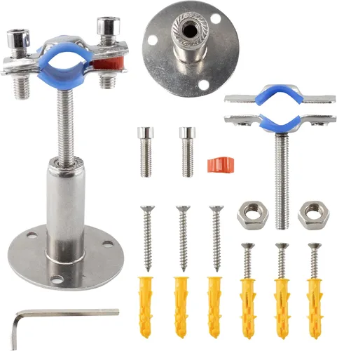 Miniatura 3 de Soporte de tubo de montaje en pared de acero inoxidable 304, abrazadera de tubo ajustable, soporte de correa de tubo de soporte fijo para tubos