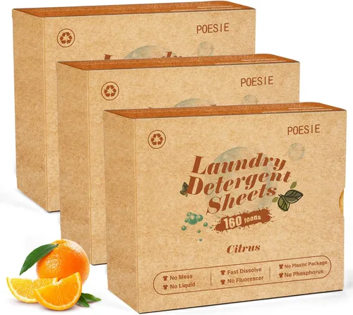 Miniatura 11 de Poesie Hojas de Detergente para Ropa Hojas de Jabón para Ropa para Viajes Camping Hojas para Lavar Ropa Sin Fragancia 1 Mini Caja 40