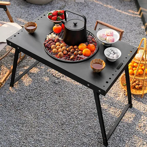 Miniatura 3 de Parrilla de carbón portátil, parrilla plegable de acero al carbono negra 25.5 in Patio Barbecue BBQ Grill,for Outdoor Cooking, Patio, Party