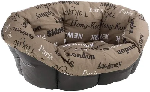 Miniatura 9 de Ferplast Cojín para cama de perro y gato, 2 fundas de repuesto acolchadas para cama de mascotas, cesta de plástico, algodón suave, lavable, Marrón