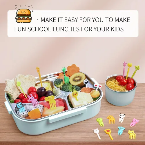 Miniatura 3 de 150 piezas de púas de comida animal para niños, Vicuna R divertidas púas de comida para niños para accesorios de caja bento, palillos de dientes