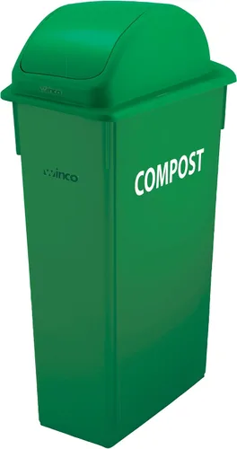 Miniatura 3 de Winco Bote de basura comercial delgado/contenedor de residuos, compost de 23 galones, color verde