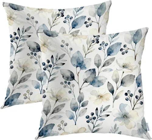Miniatura 11 de Batmerry Black Cat Green Leaves Throw Pillow Covers, Cat Among Foliage Decorative Pillow Covers Digital Printing Blended Fabric for Couch Sofa Bed