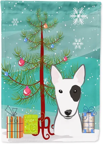 Miniatura 26 de Caroline's Treasures BB1622CHF - Bandera de casa Shih Tzu con árbol de Navidad y gris plateado para porche, grande, para colgar en la pared