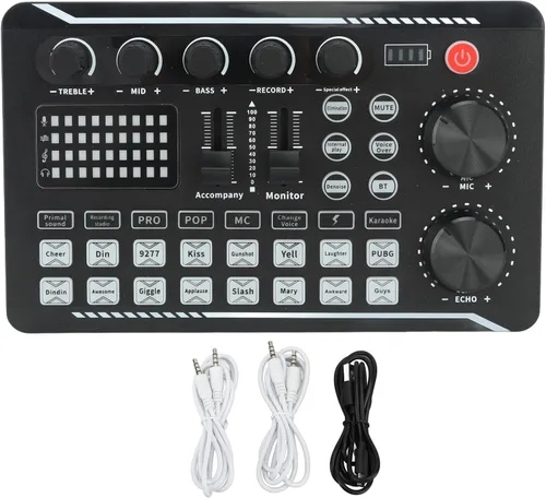 Miniatura 7 de Mezclador de audio, mezclador de audio profesional, cambiador de voz, tarjeta de sonido en vivo, reducción de ruido Bluetooth, cambiador de voz