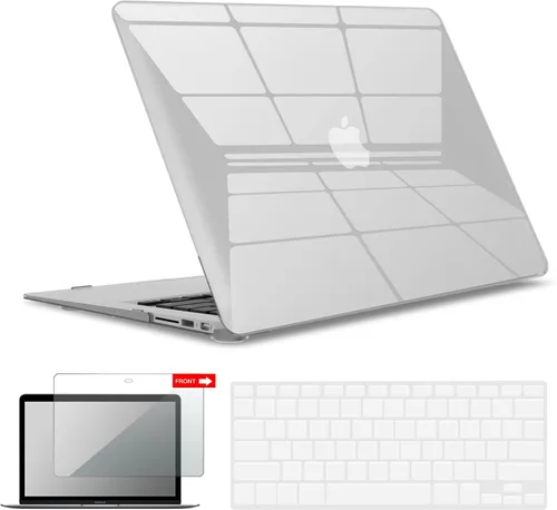 Miniatura 22 de iBenzer Carcasa rígida de plástico con superficie suave 3 en 1 y cubierta para teclado y protector de visualización para MacBook Air, Negro